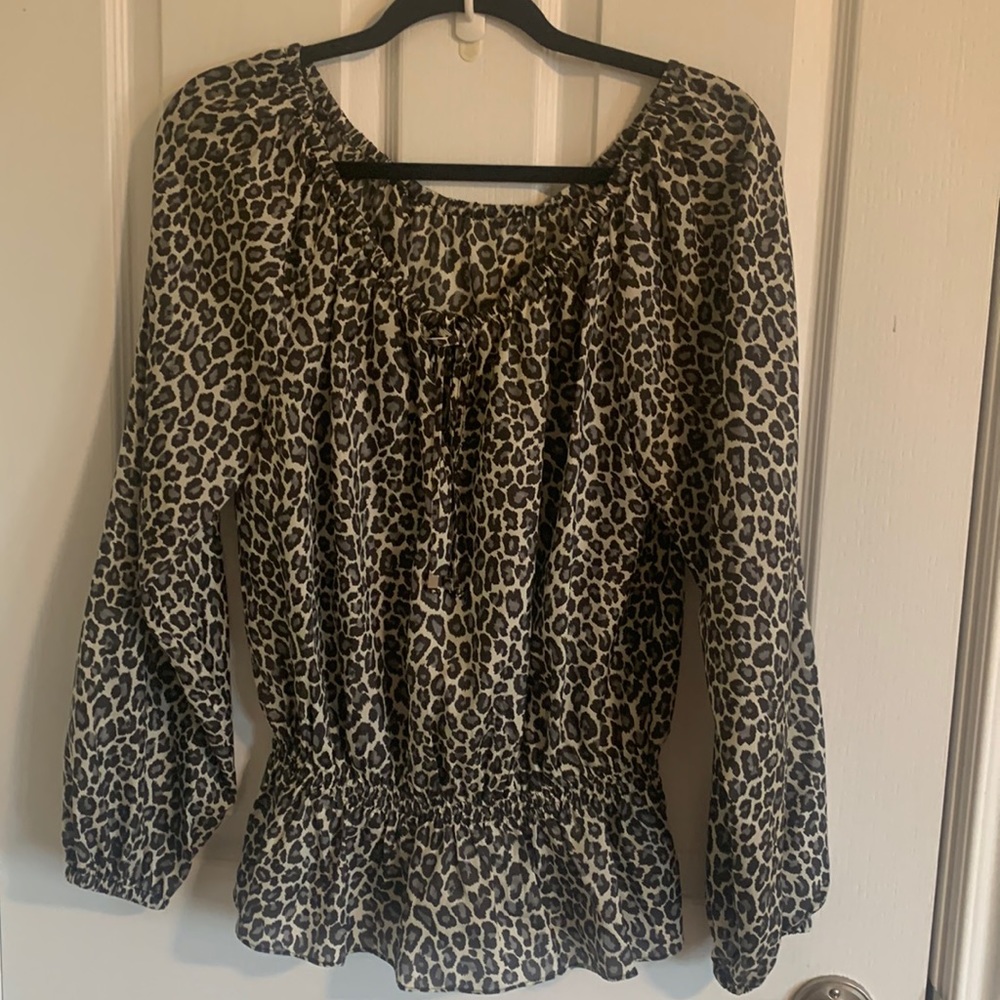 Michael Kors ladies animal print blouse in size XL